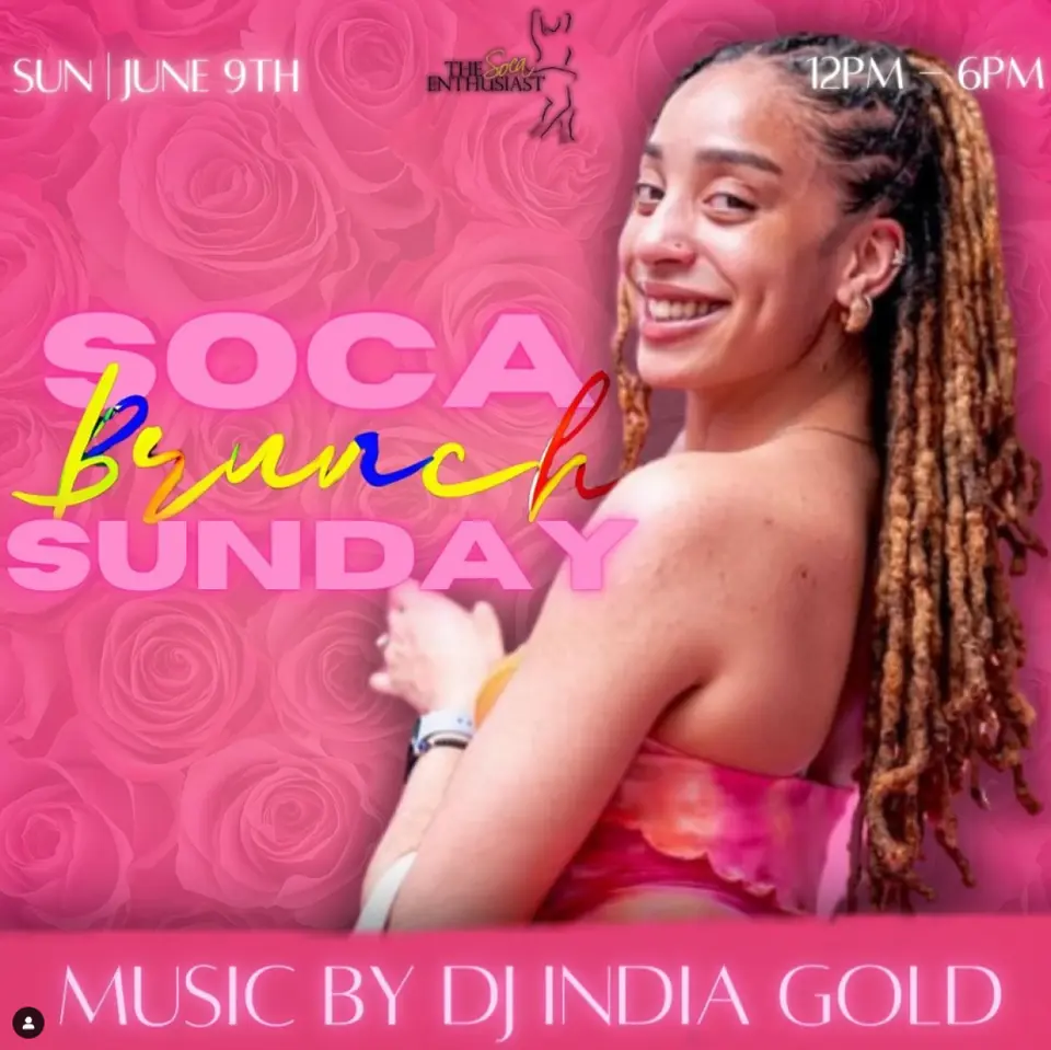 Soca Brunch Sundays flyer or graphic.
