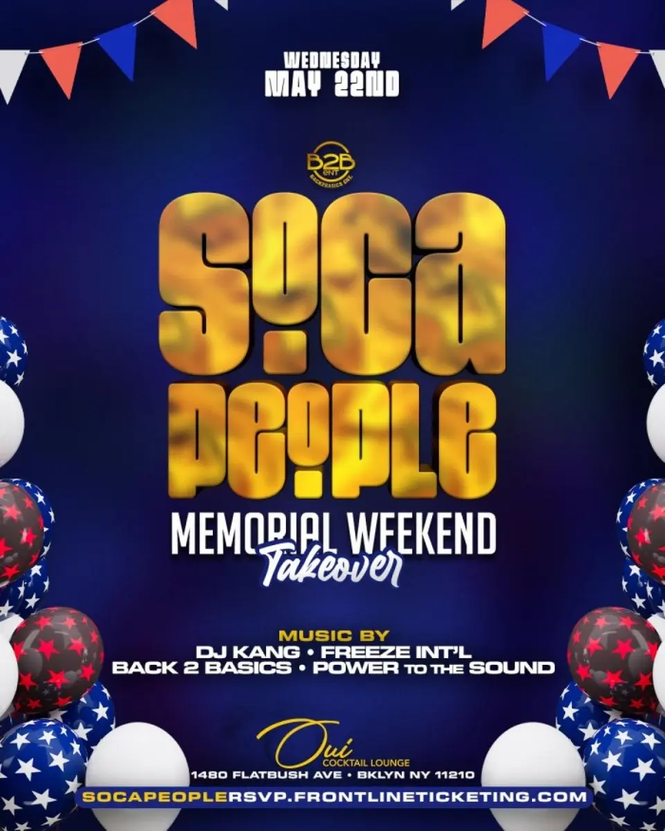 Soca People Memorial Takeover flyer or graphic.