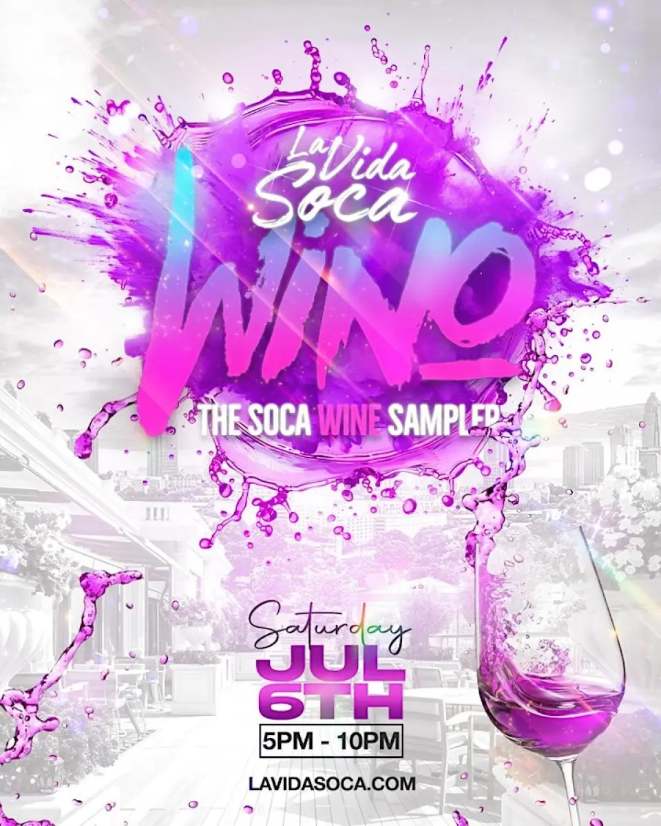WINO The Soca Wine Sampler flyer or graphic.