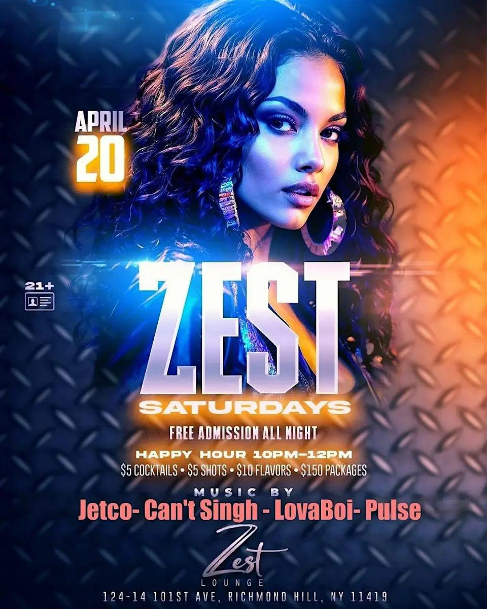 Zest Saturdays flyer or graphic.