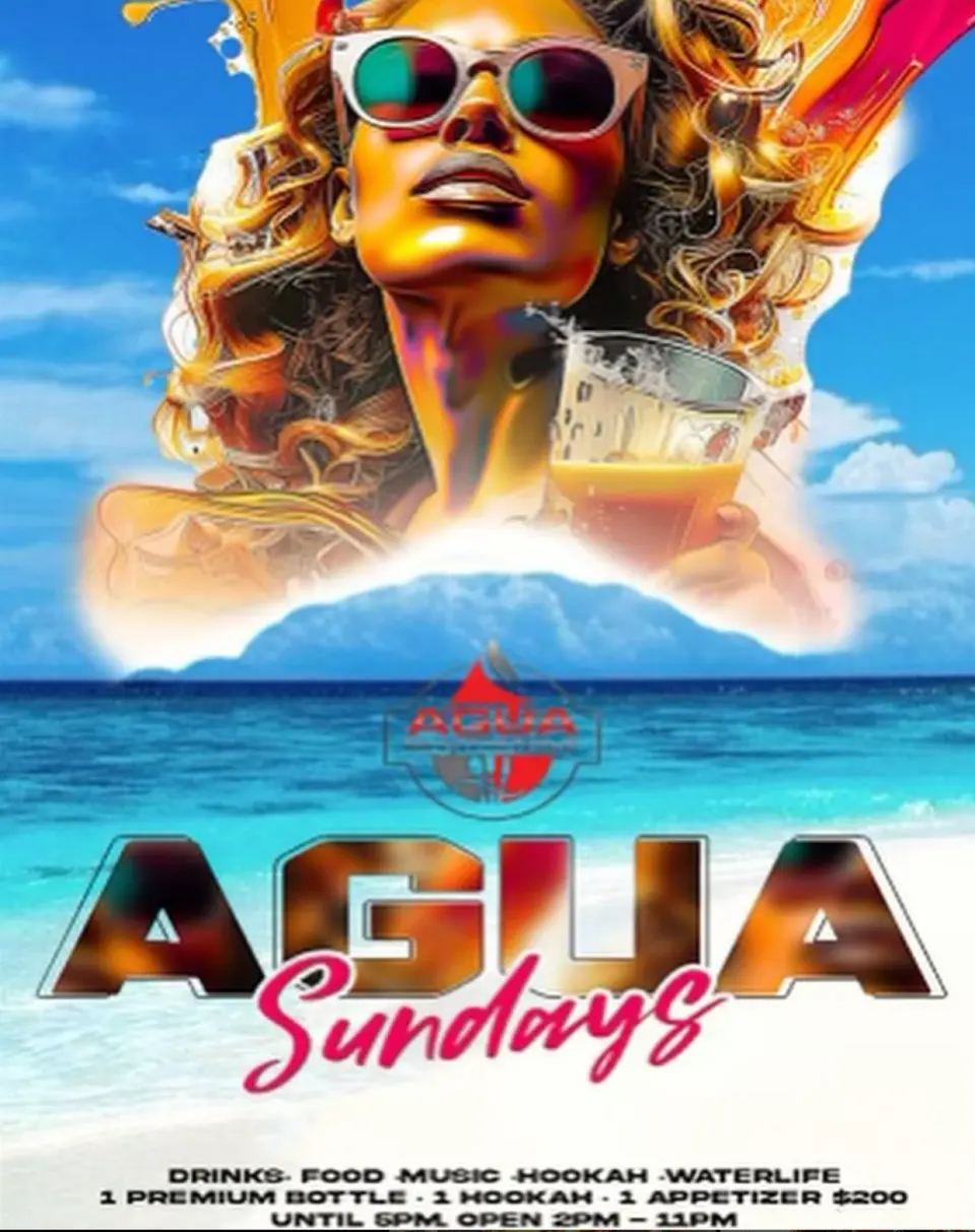 Agua Sundays flyer or graphic.