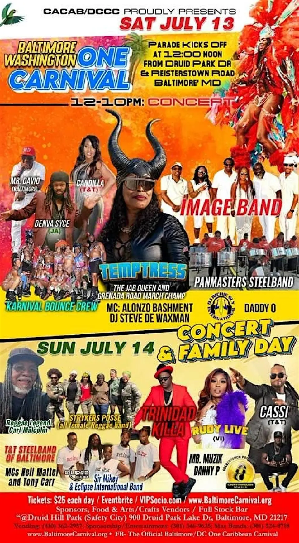 Baltimore/ Washington One Caribbean Carnival 2024 flyer or graphic.