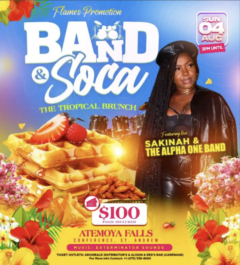 Band & Soca - The Tropical Brunch flyer or graphic.
