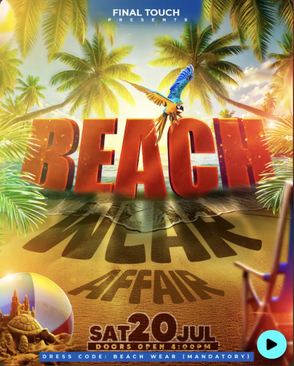 Beach Wear Affair flyer or graphic.