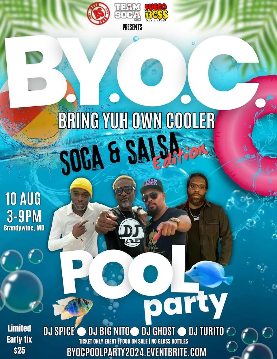 BYOC Pool Party 2024 flyer or graphic.