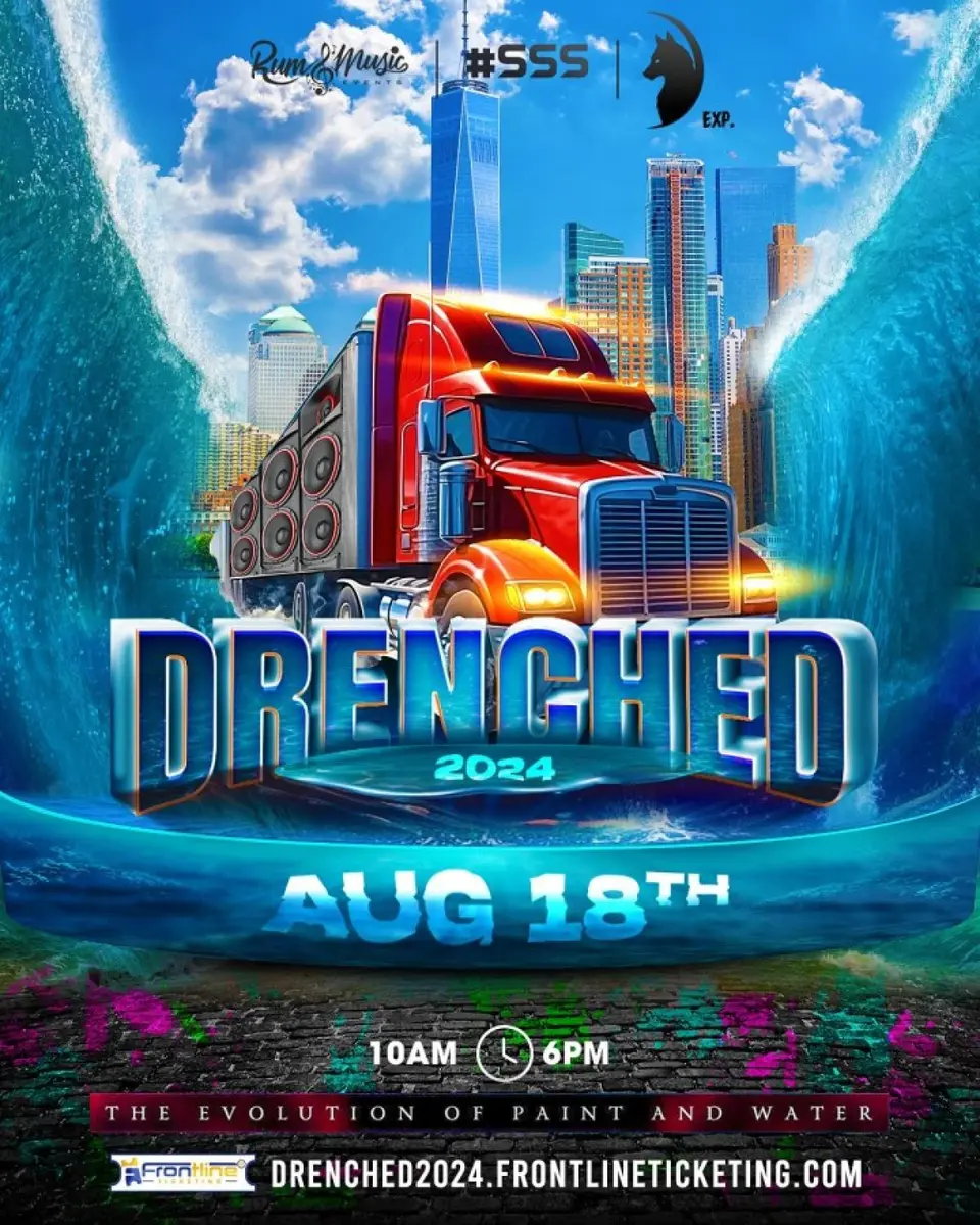 Drenched flyer or graphic.