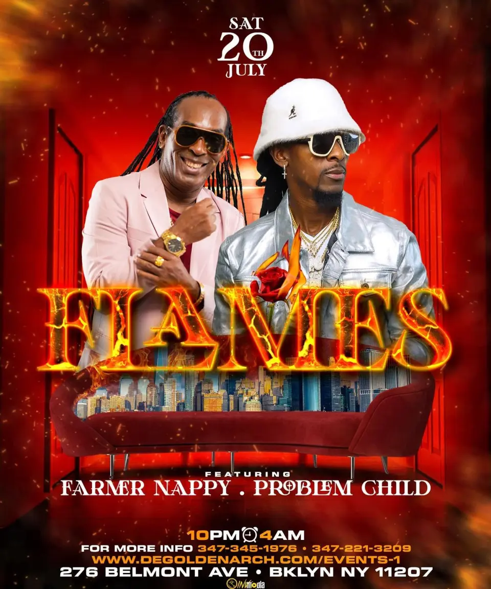 Flames flyer or graphic.