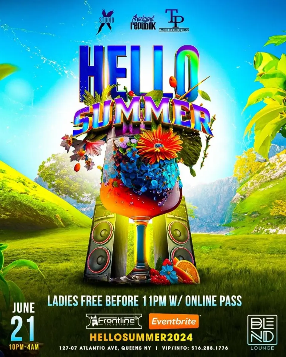 Hello Summer flyer or graphic.
