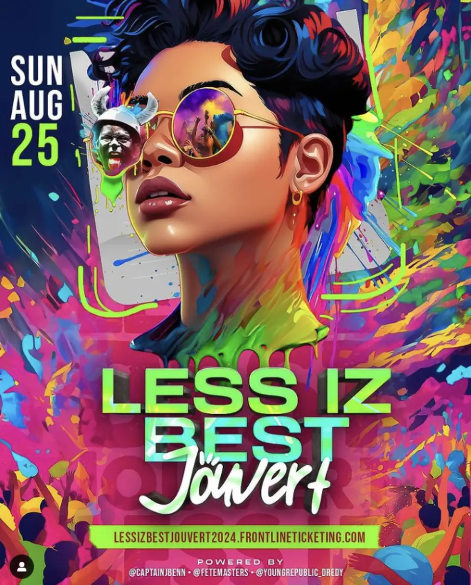 Less Iz Best Jouvert flyer or graphic.
