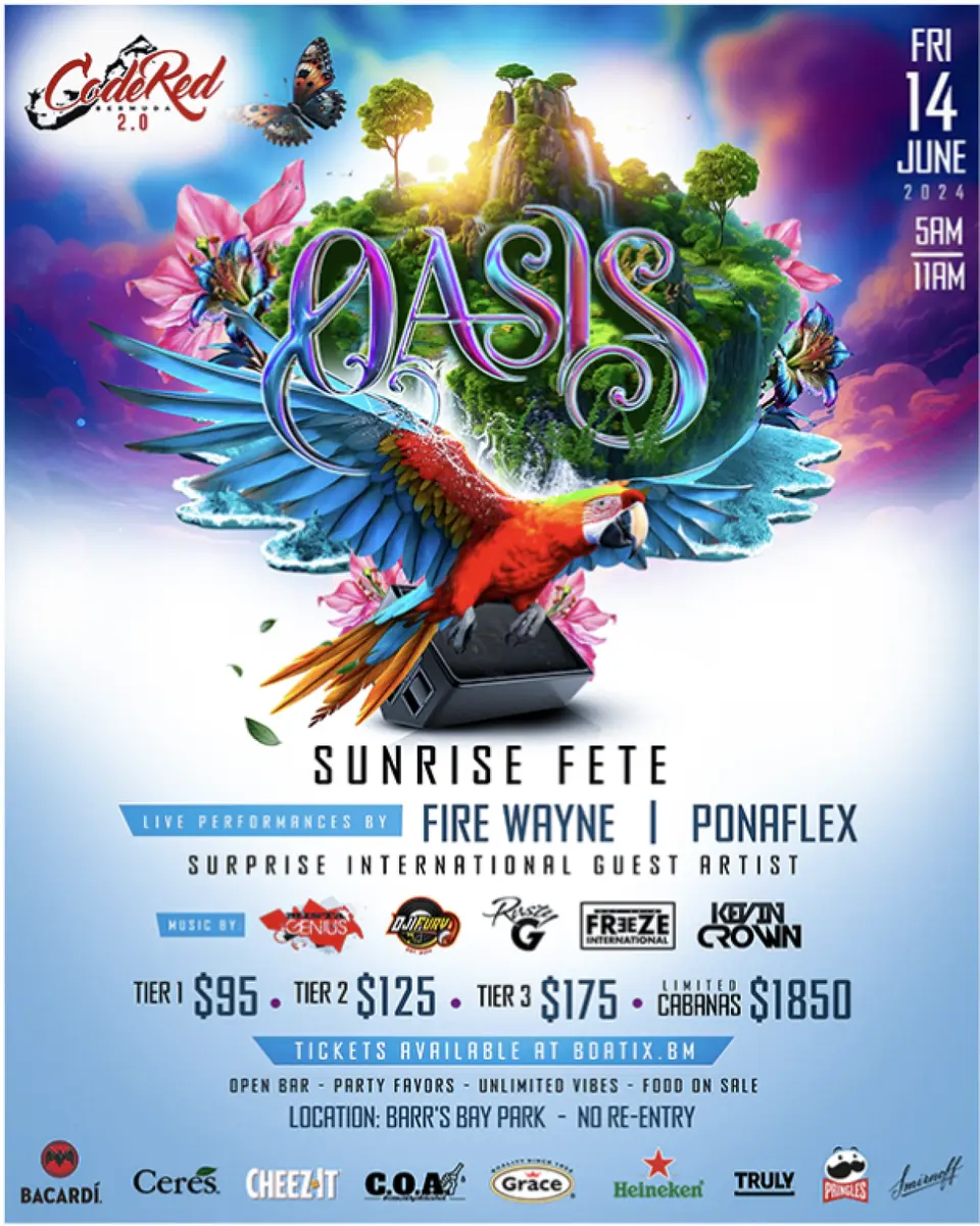 Oasis Sunrise Fete flyer or graphic.