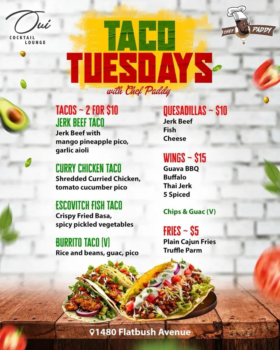 Paddy's Taco Tuesdays flyer or graphic.