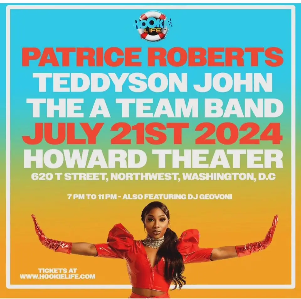 Patrice Roberts and Teddyson John flyer or graphic.