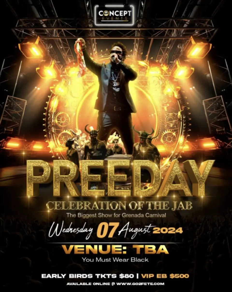 Preeday flyer or graphic.
