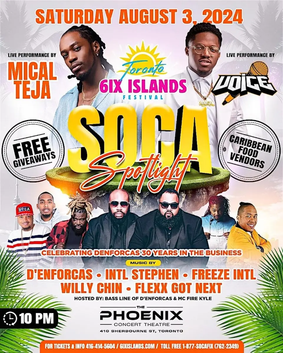 Soca Spotlight  flyer or graphic.