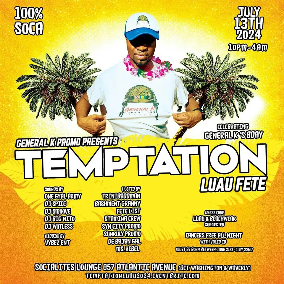 Temptation: Luau Fete flyer or graphic.
