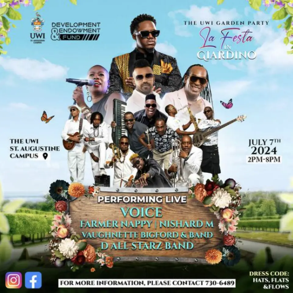 The UWI Garden Party flyer or graphic.