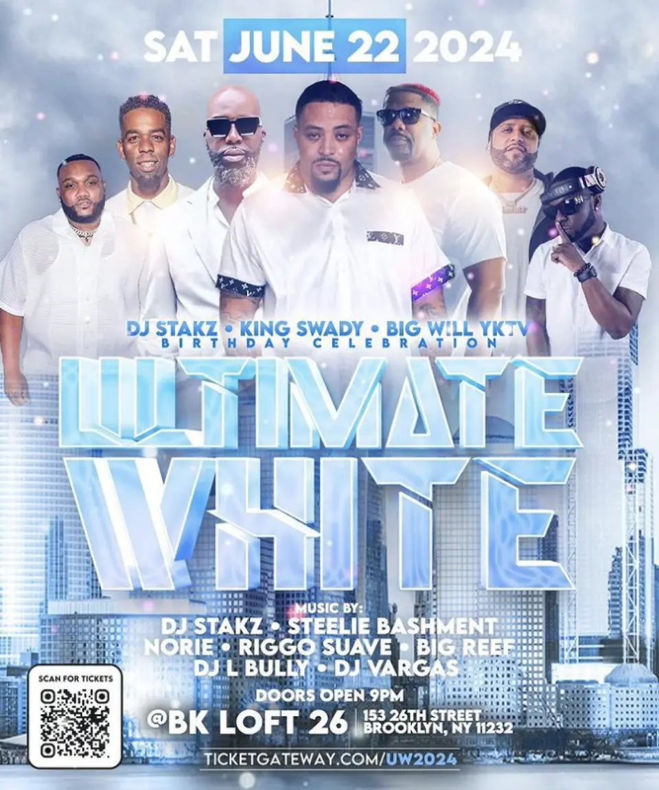 Ultimate White  flyer or graphic.
