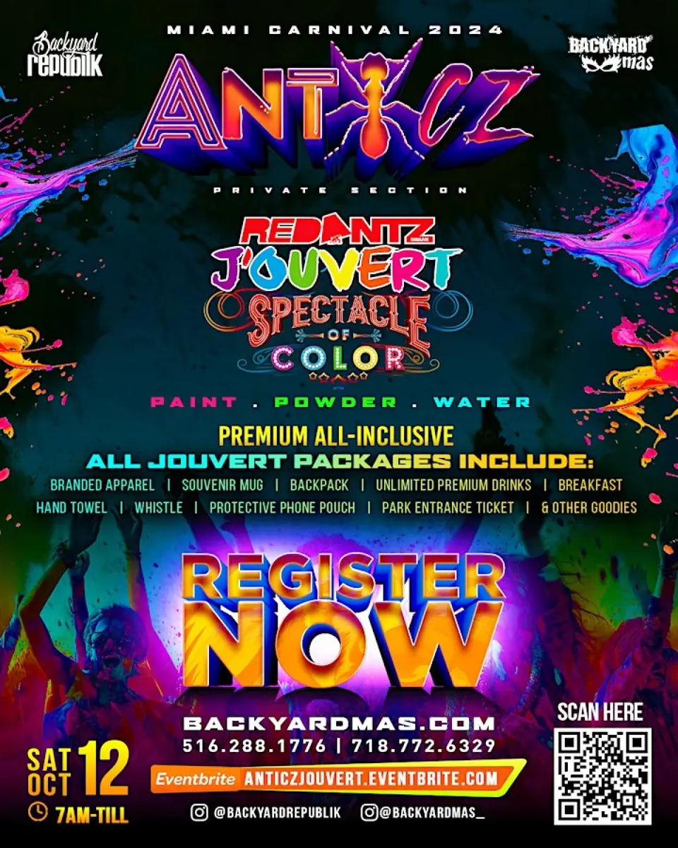 Anticz Jouvert Miami Carnival flyer or graphic.