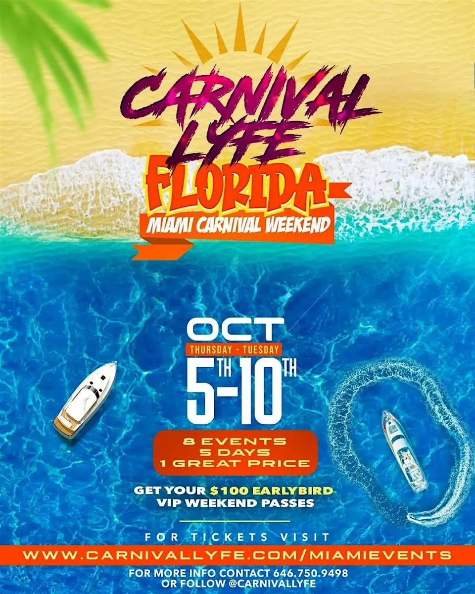 Miami Carnival Lyfe Weekend flyer or graphic.