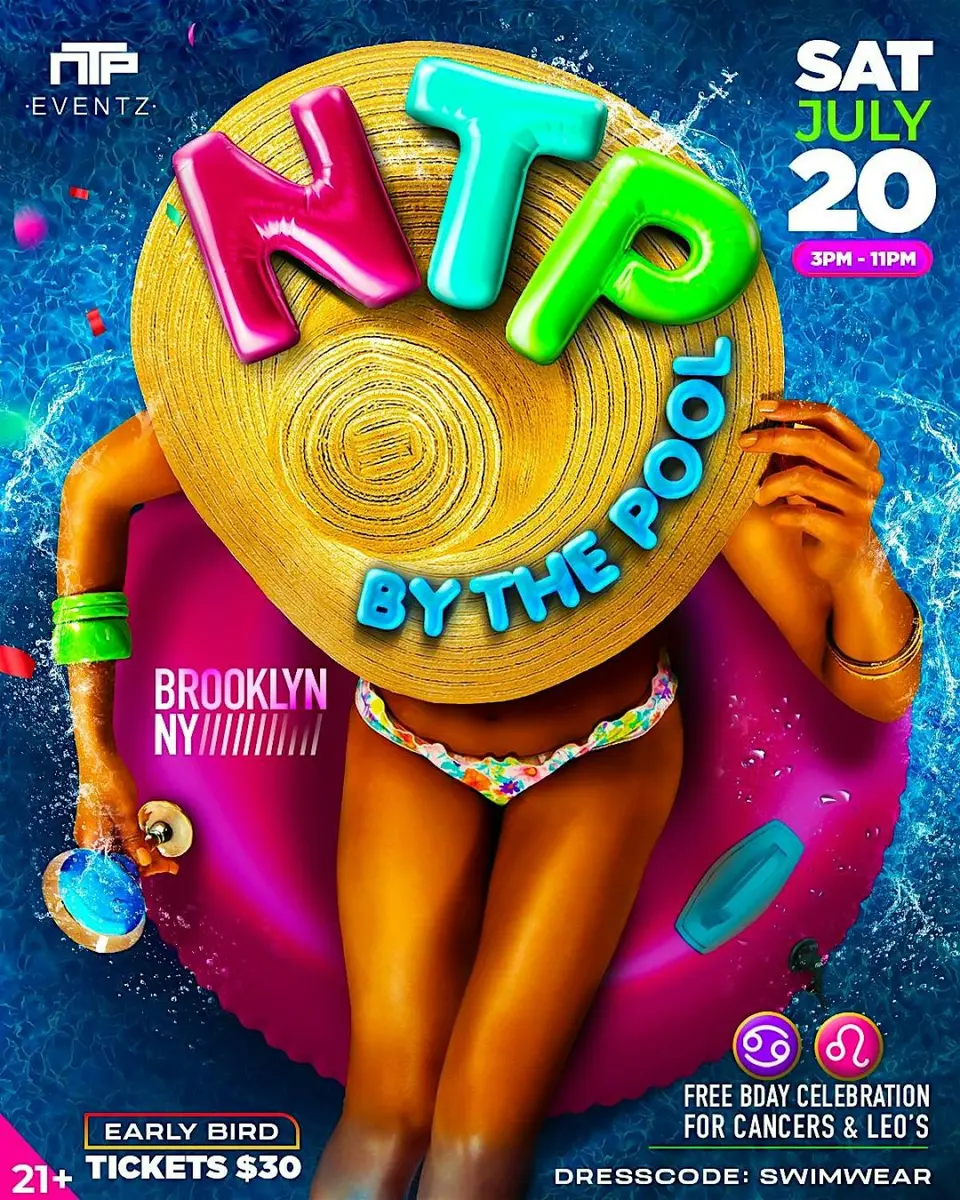 NTP By The Pool flyer or graphic.