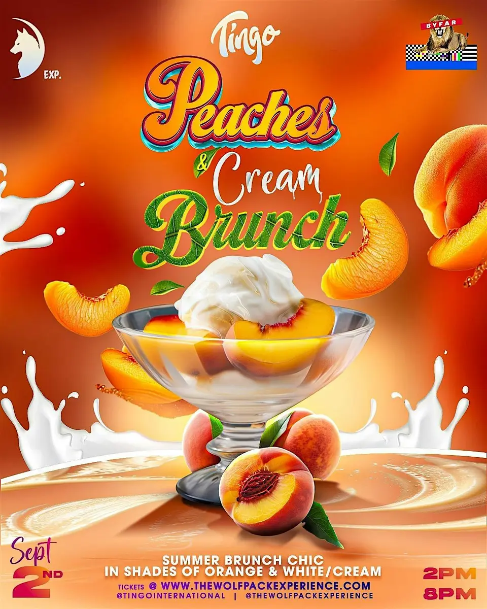 Peaches & Cream Brunch flyer or graphic.