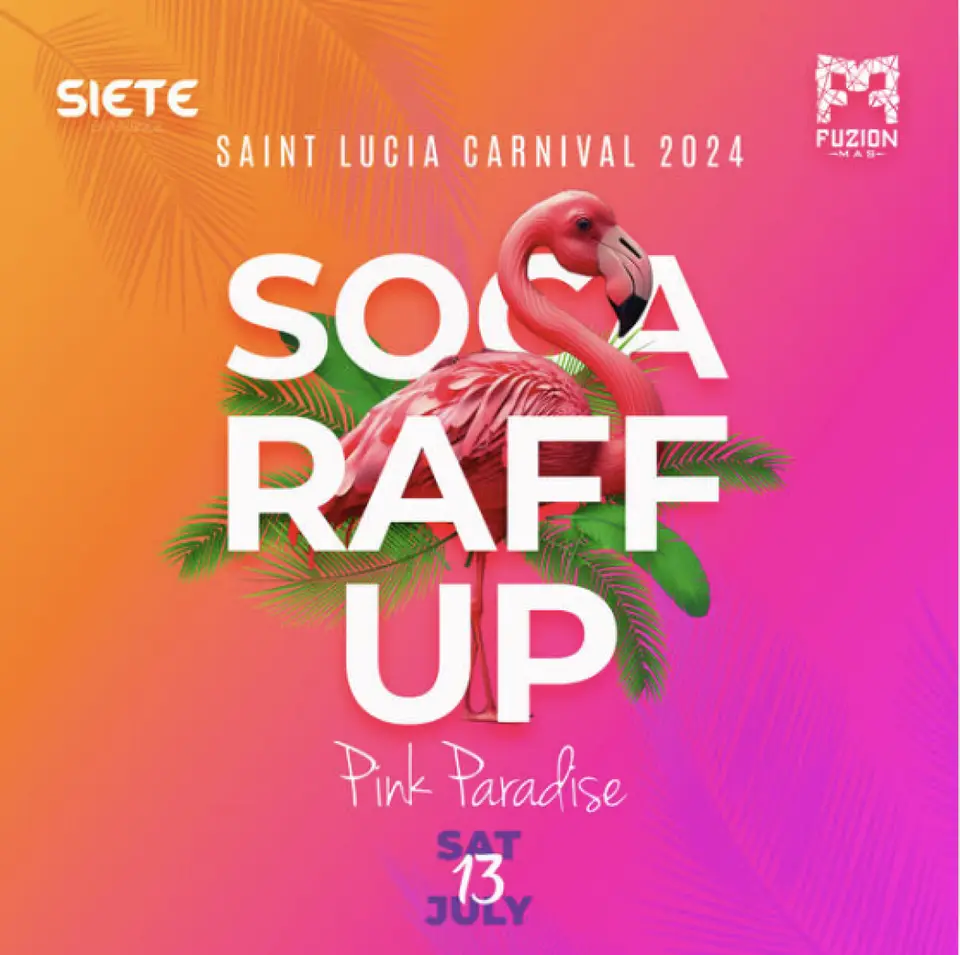 Soca Raff Up - Pink Paradise flyer or graphic.
