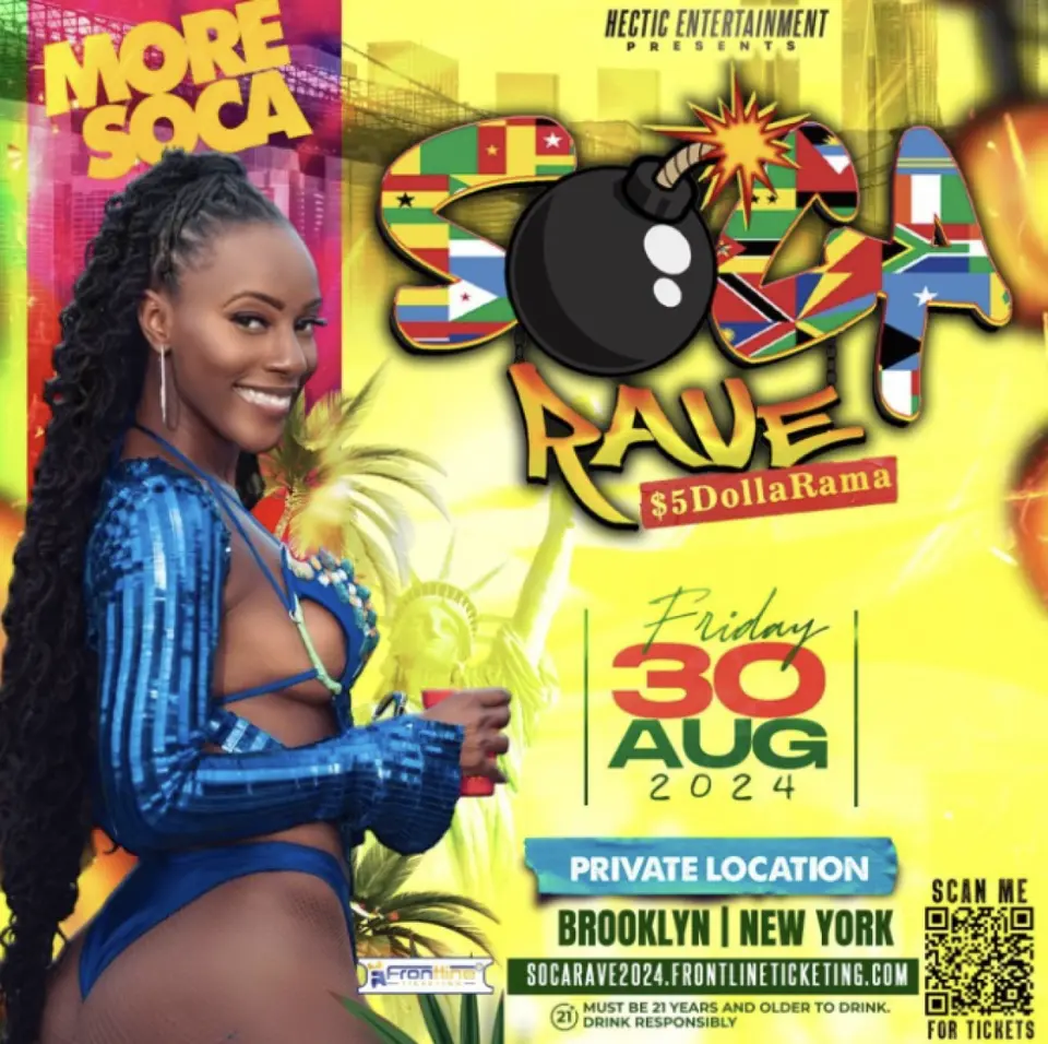 Soca Rave flyer or graphic.