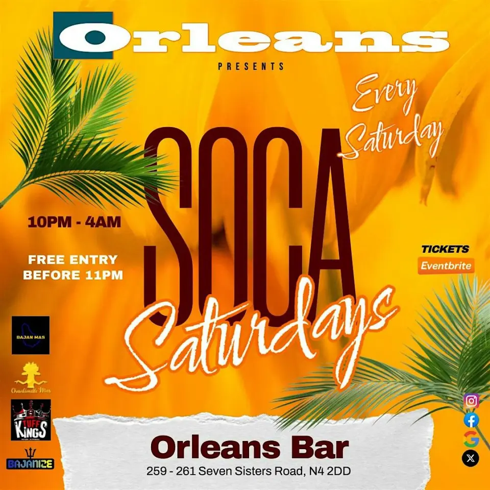 Soca Saturdays flyer or graphic.