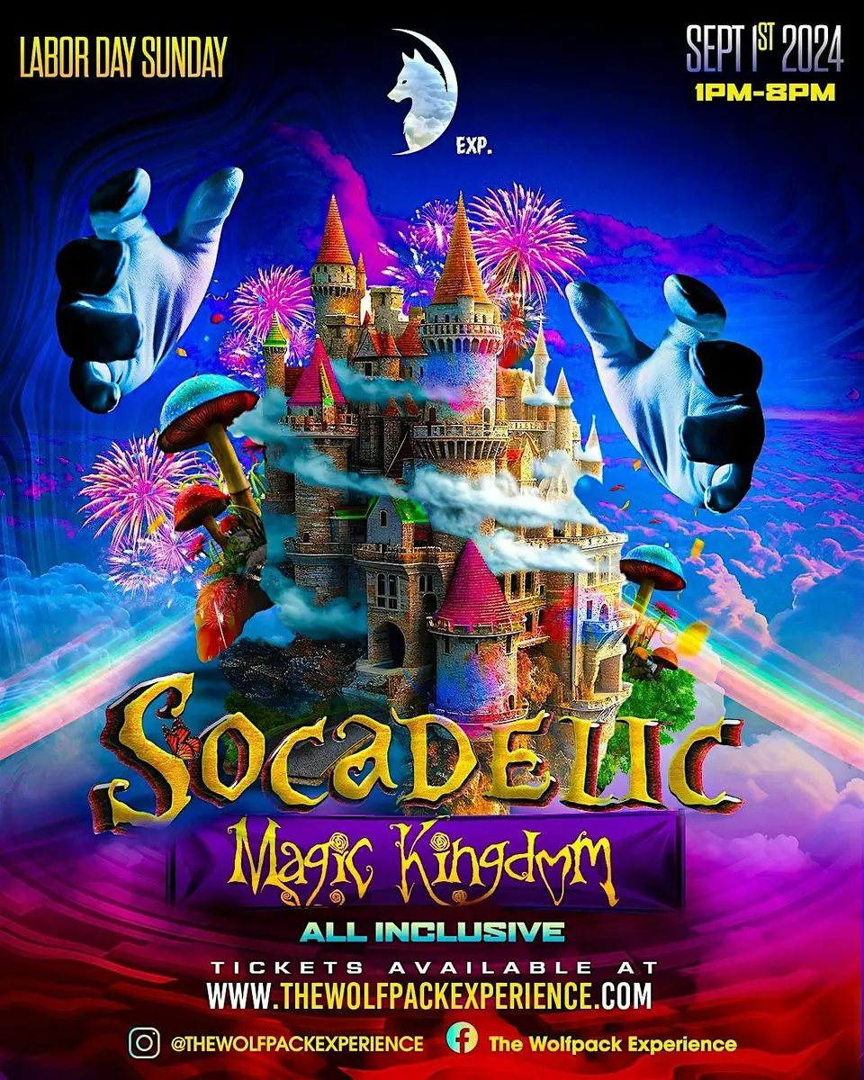 Socadelic: Magic Kingdom All Inclusive flyer or graphic.