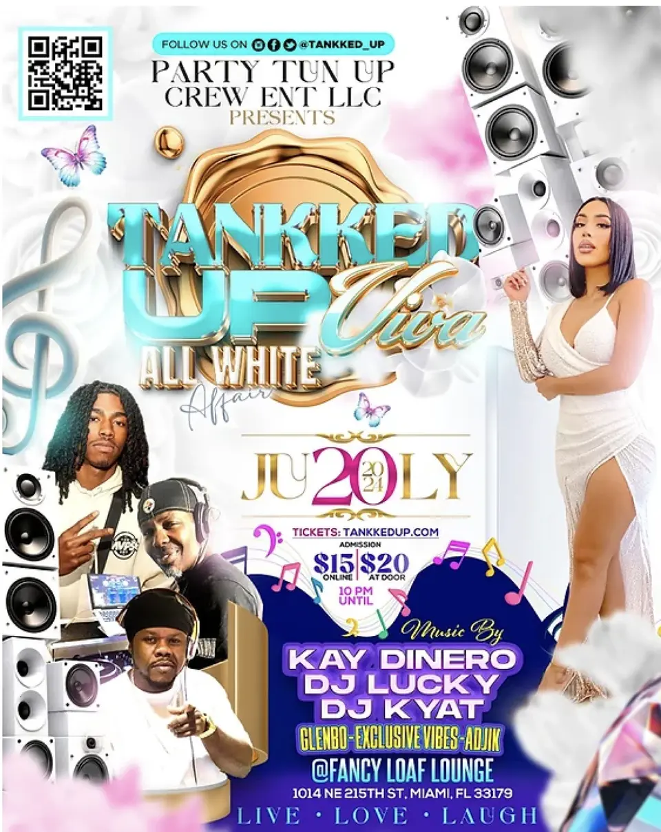 Tankked Up Viva- All White Affair flyer or graphic.