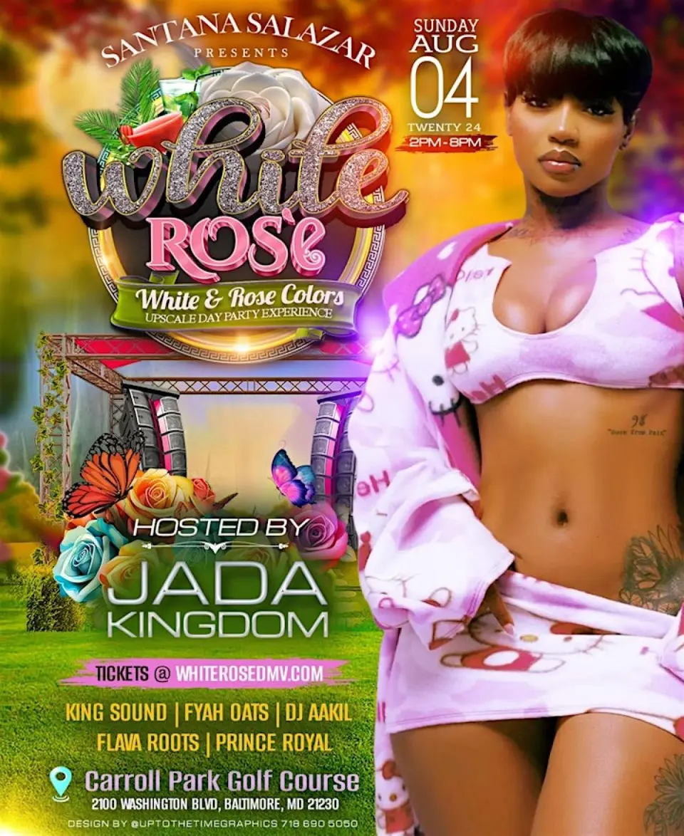 White Rose Upscale Day Party flyer or graphic.