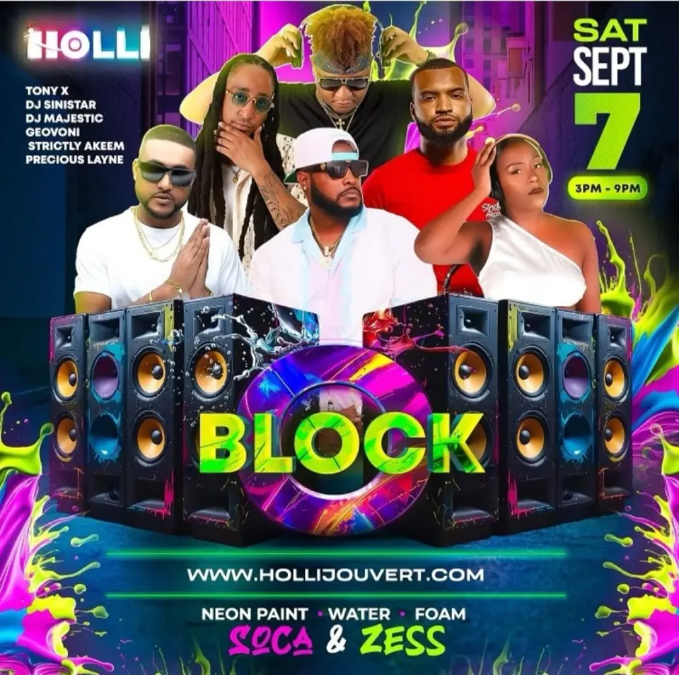 Block-O flyer or graphic.