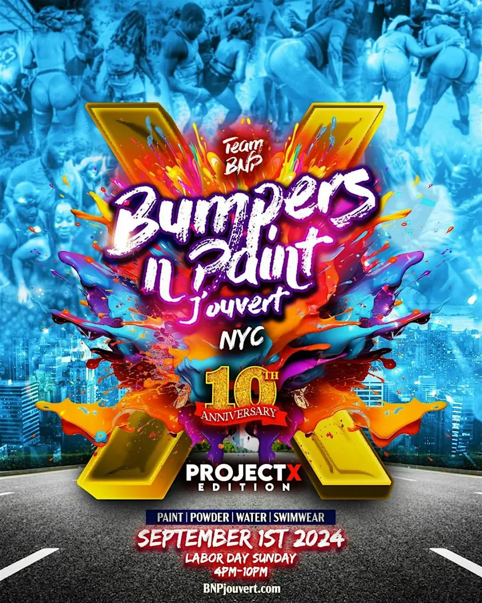 Bumpers N Paint J'ouvert flyer or graphic.