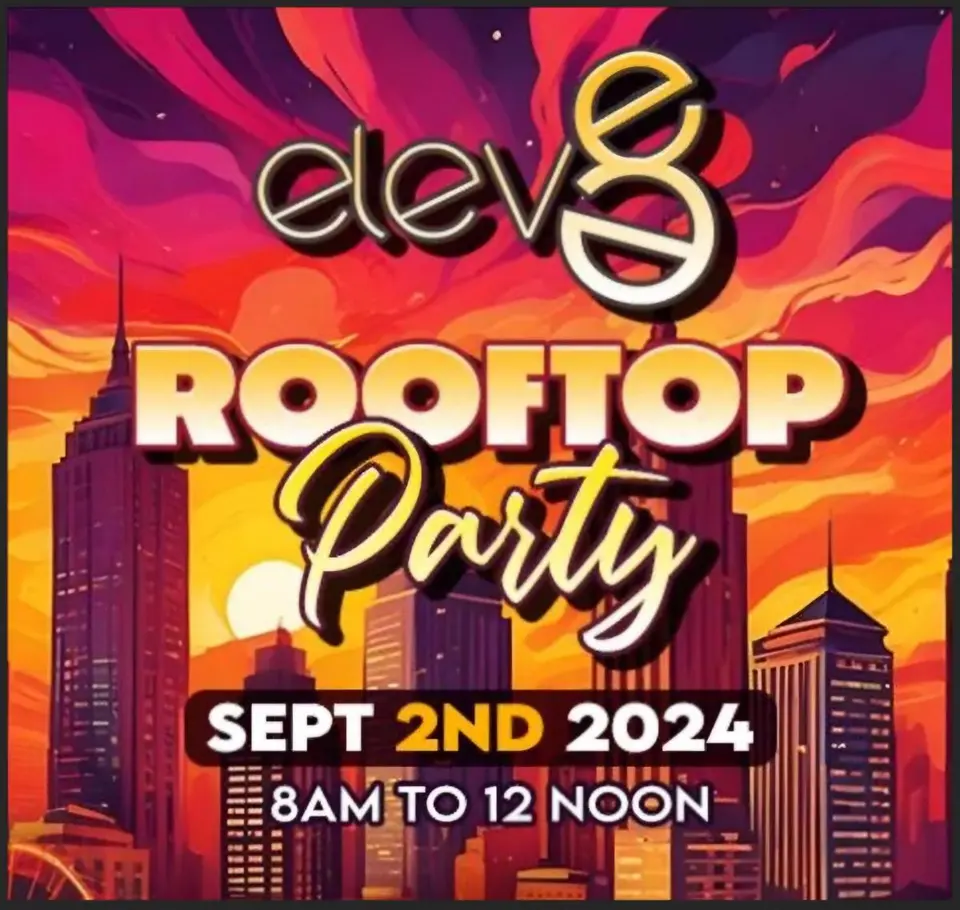 Elev8 Caribbean Rooftop Party flyer or graphic.