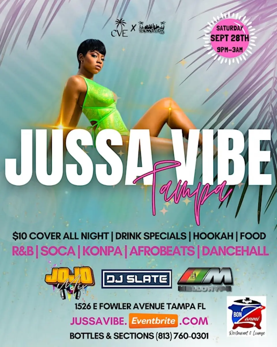 Jussa Vibe flyer or graphic.