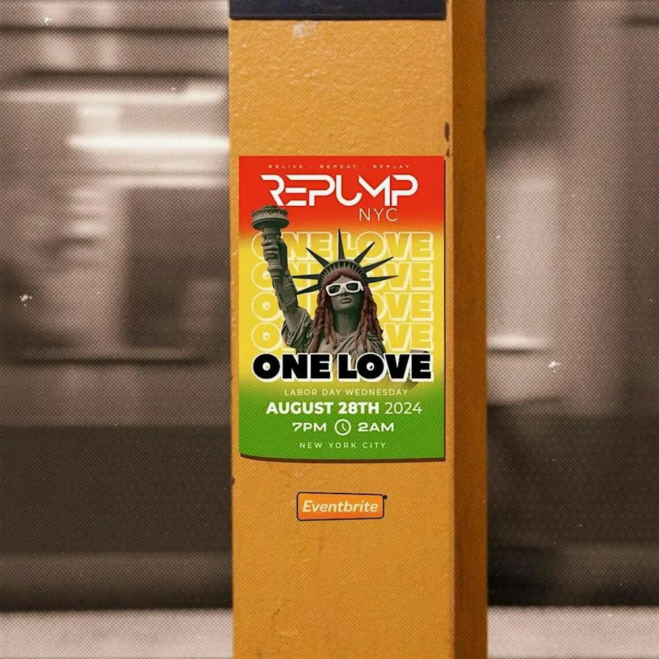 Repump NYC: One Love flyer or graphic.