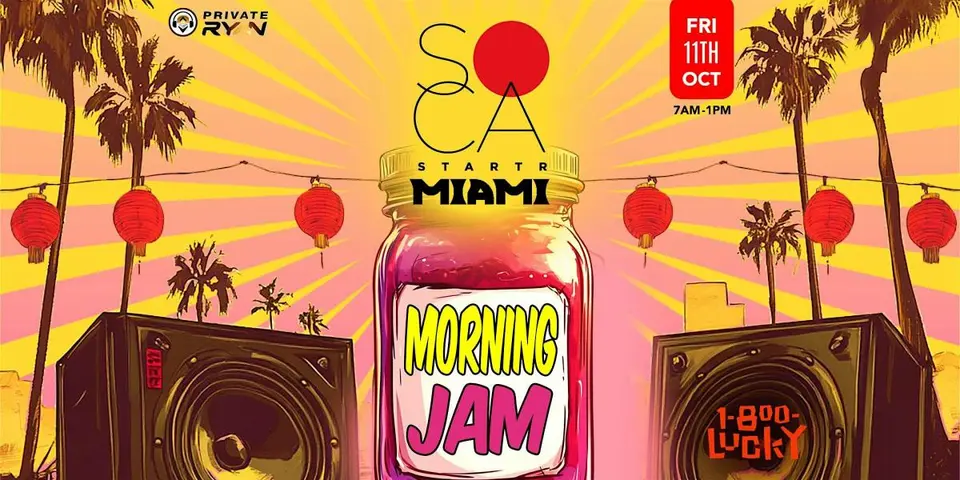 Soca Starter “Morning Jam” flyer or graphic.