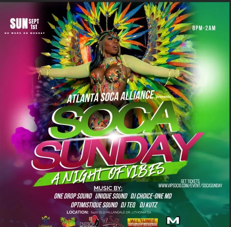 Soca Sunday flyer or graphic.