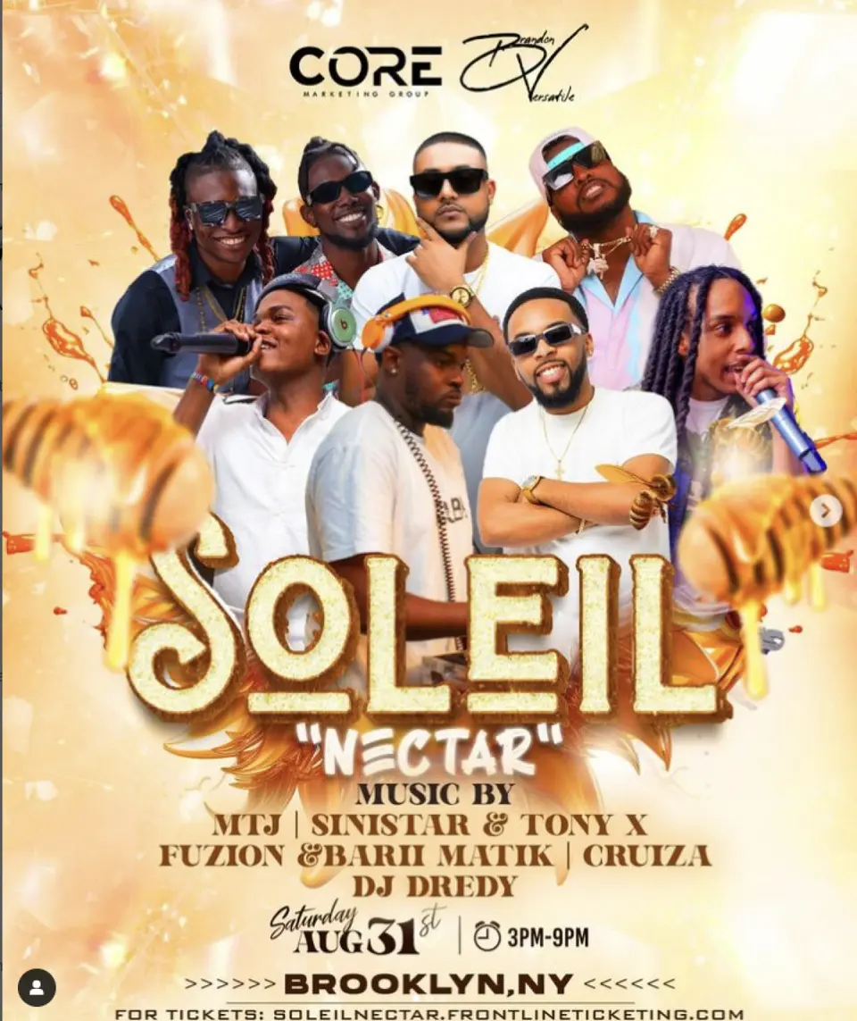 Soleil flyer or graphic.