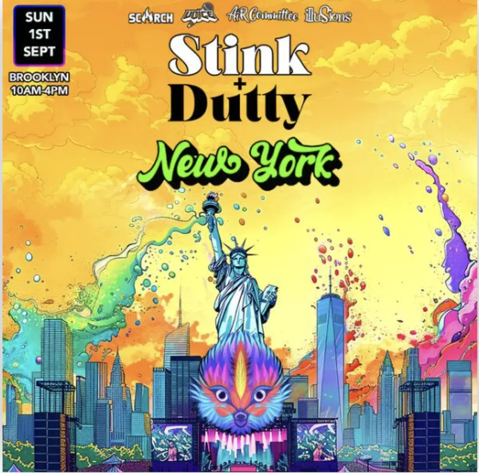 Stink + Dutty flyer or graphic.