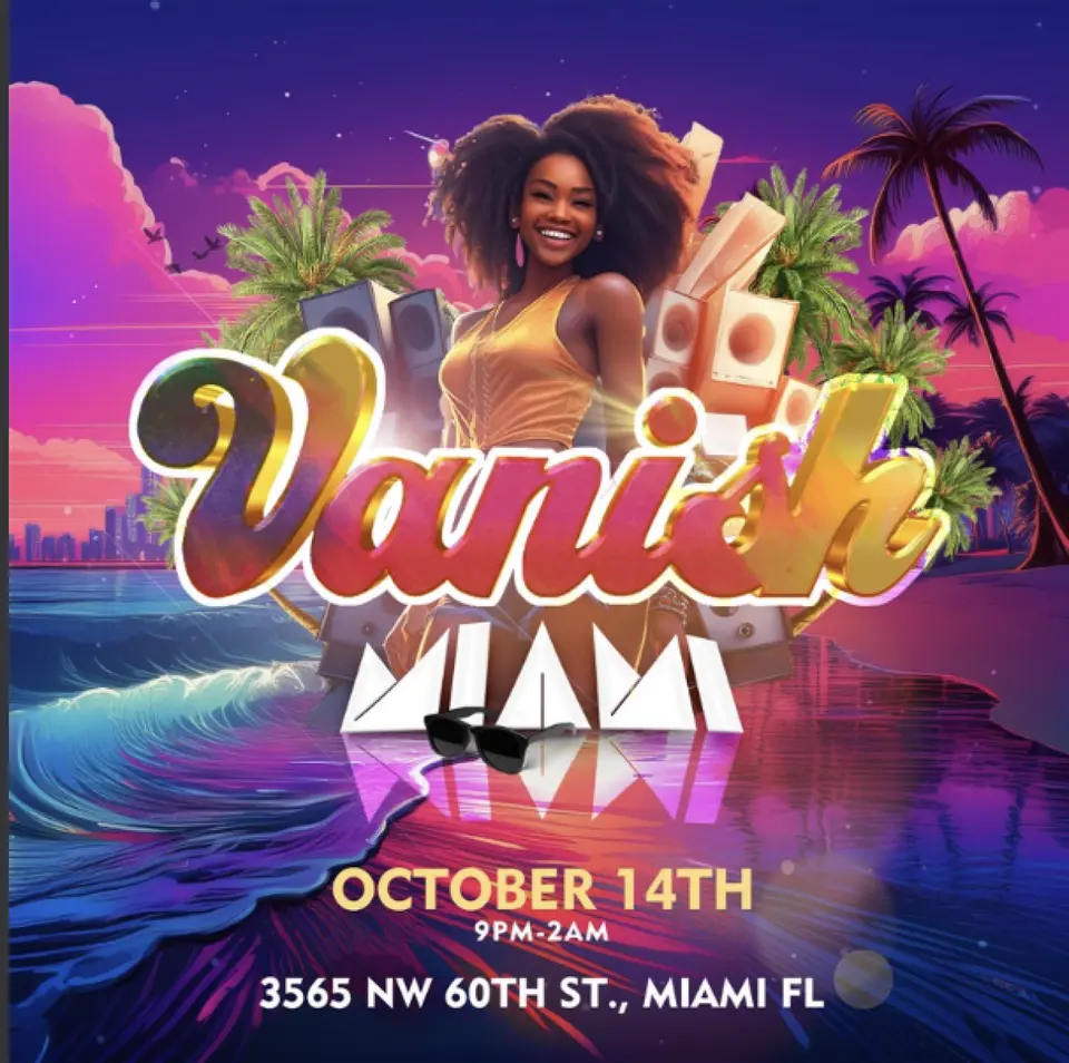 Vanish flyer or graphic.