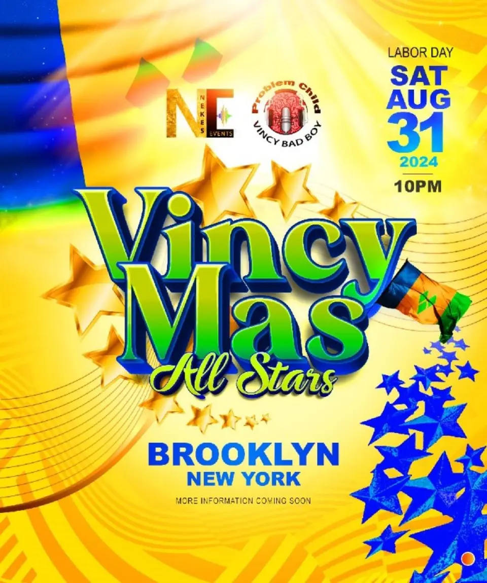 Vincy Mas All Stars flyer or graphic.