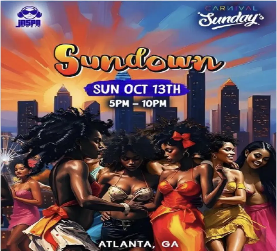 Carnival Sunday: Sundown flyer or graphic.