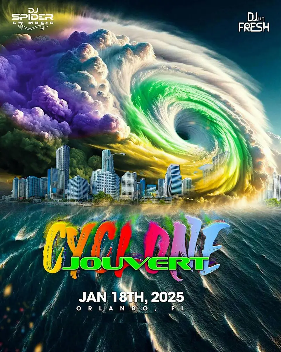 Cyclone Jouvert flyer or graphic.