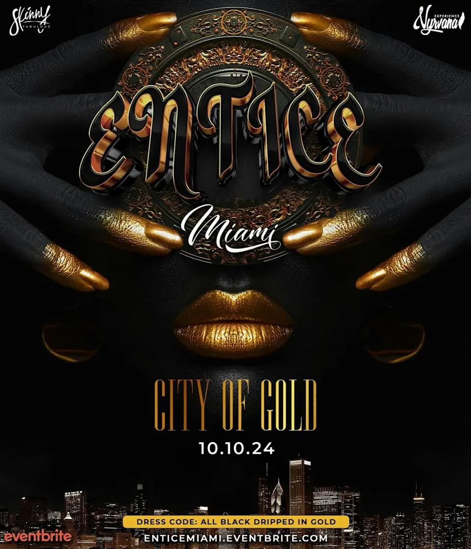 Entice Miami flyer or graphic.