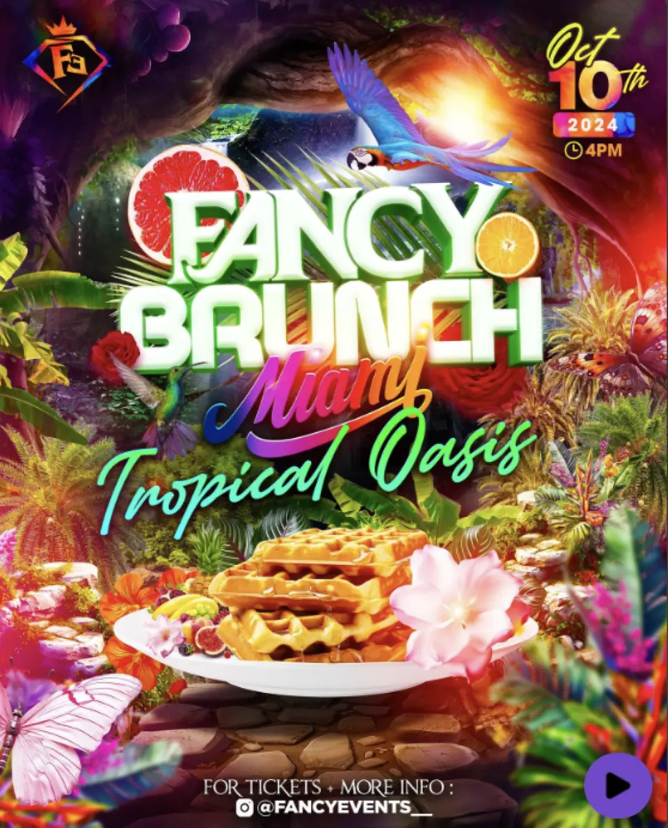 Fancy Brunch Miami flyer or graphic.