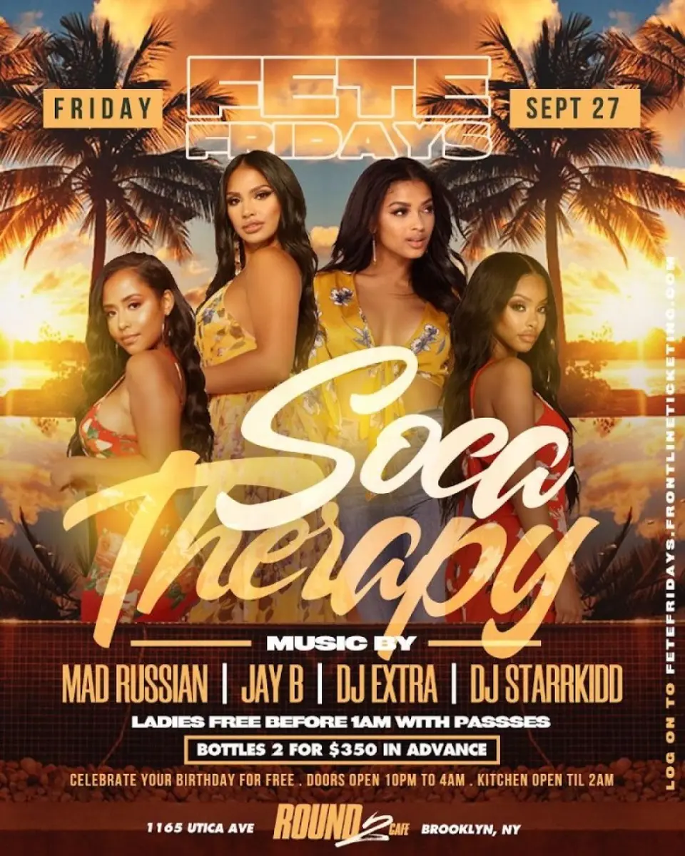 Soca Therapy flyer or graphic.