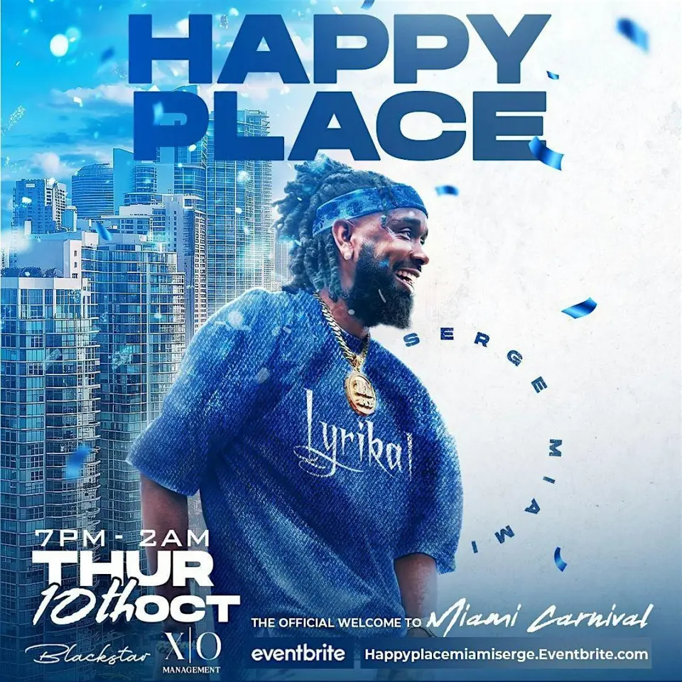 Happy Place Miami: Serge flyer or graphic.