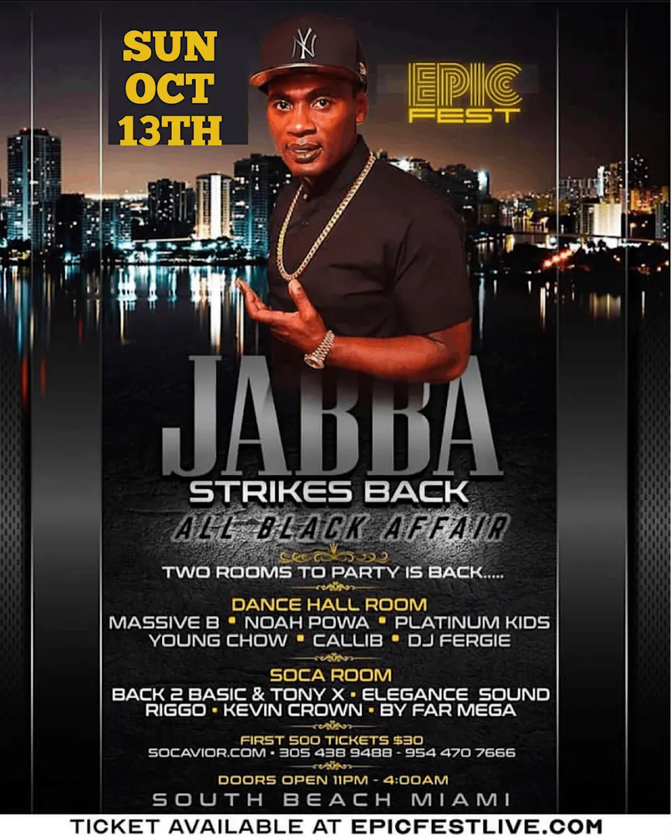 Jabba Strikes Back flyer or graphic.