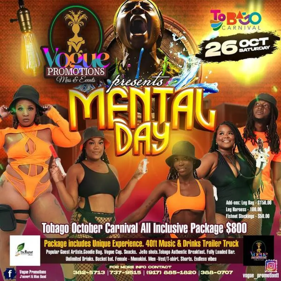 Mental Day Jouvert Tobago flyer or graphic.